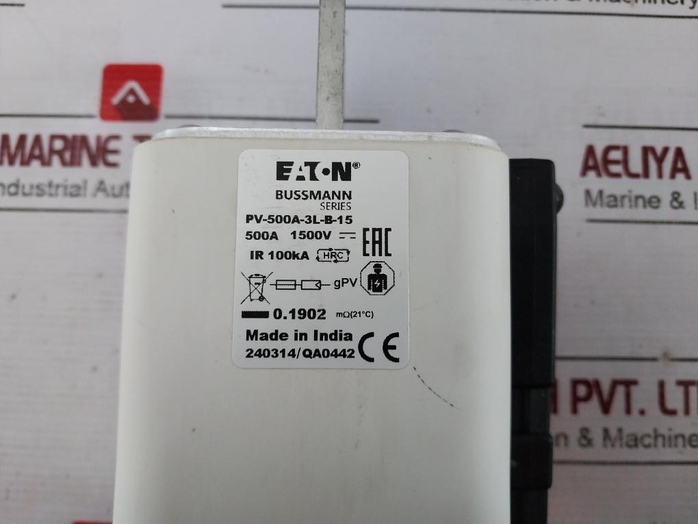 Eaton Pv-500A-3L-b-15 Bussmann Series Fuse 500A 1500V Hrc Ir 100Ka