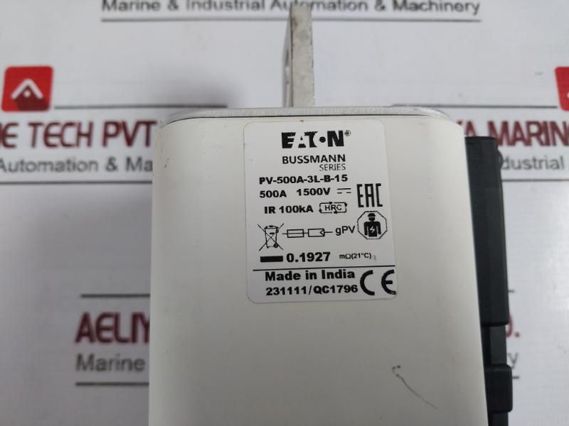 Eaton Pv-500A-3L-b-15 Bussmann Series Photovoltaic Fuse 1500V 500A 100Ka E335324