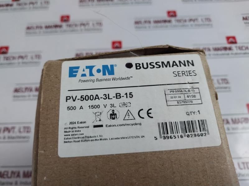 Eaton Pv-500A-3L-b-15 Bussmann Series Photovoltaic Fuse 1500V 500A E335324