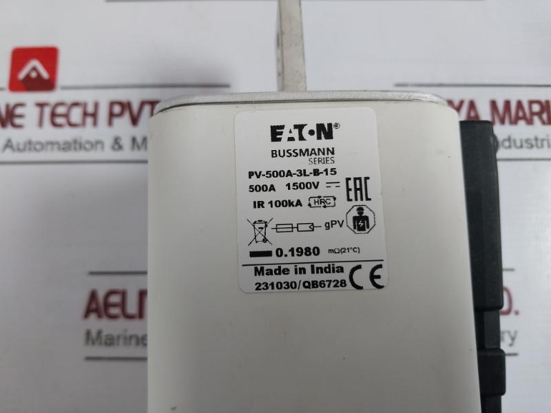 Eaton Bussmann Series Pv-500A-3L-b-15 Photovoltaic Fuse 1500V 500A E335324