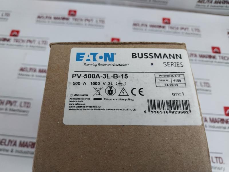 Eaton Bussmann Series Pv-500A-3L-b-15 Photovoltaic Fuse 500A 83799770 1500V