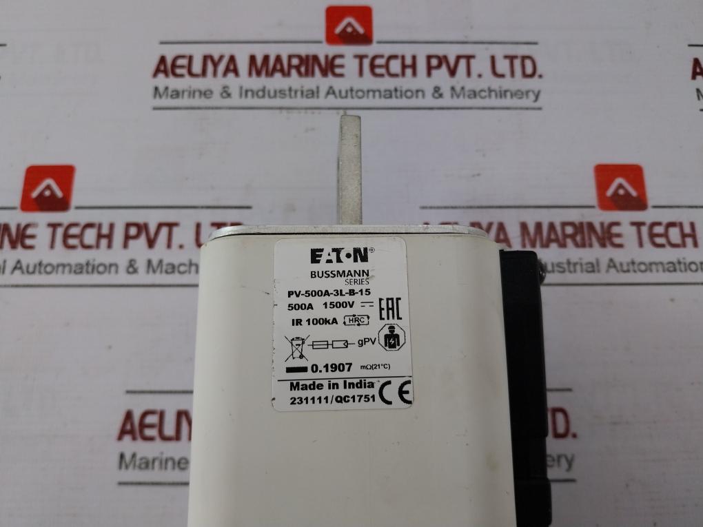 Eaton Pv-500A-3L-b-15 Bussmann Series Photovoltaic Fuse 500A Ir 100Ka E335324