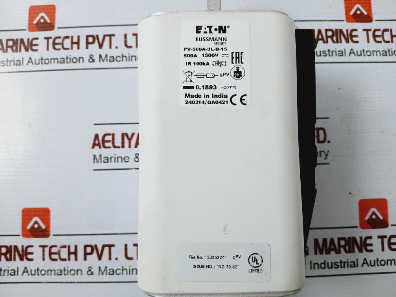 Eaton Bussmann Pv-500A-3L-b-15 Series Photovoltaic Fuse