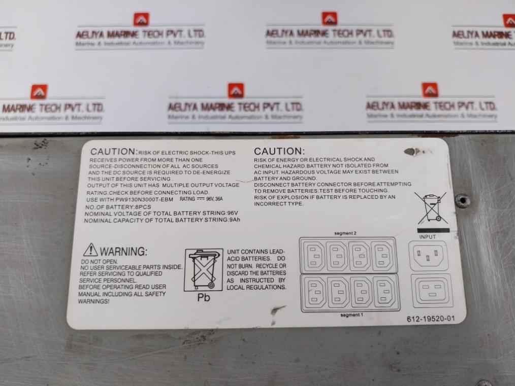 Eaton Pw9130I2000T-xl Uninterruptible Power Supply 96Vdc 36A (Without Battery)