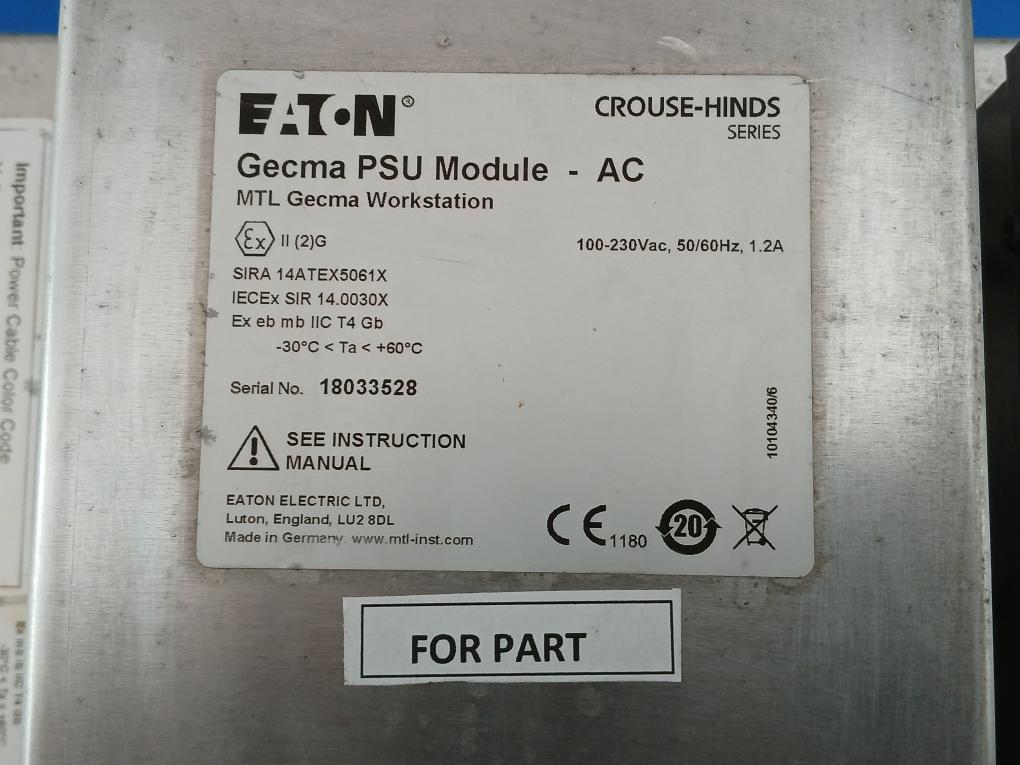 Eaton Workstation Display Module 100-230 Vac 50/60Hz Mtl Gecma 22