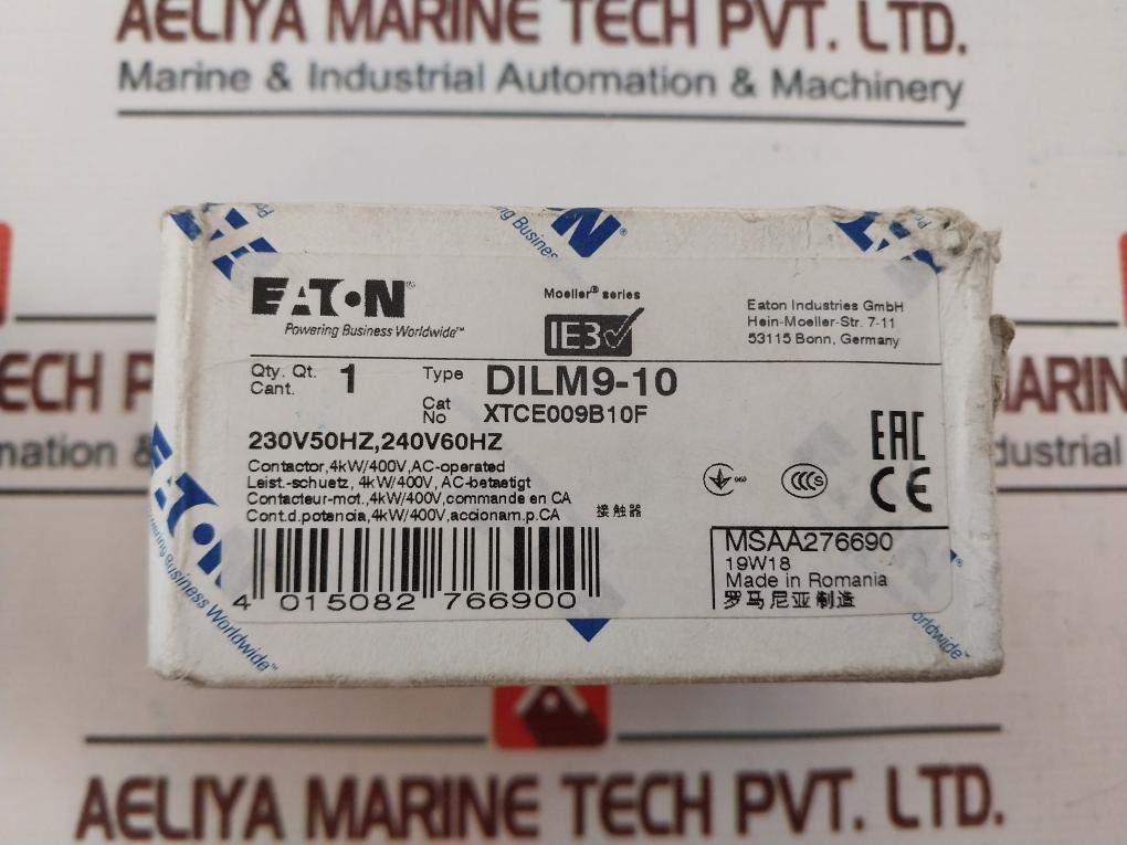 Eaton Xtce009B10 Contactor 230V50Hz / 240V60Hz