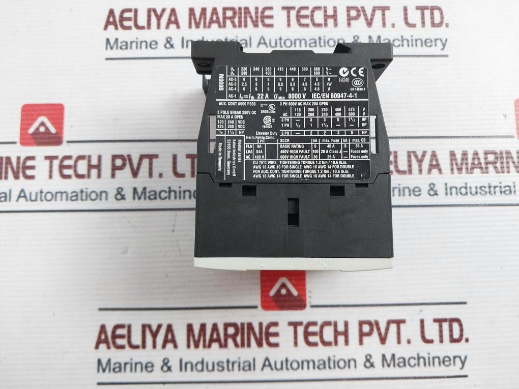 Eaton XTCE009B10 Contactor DIL M9-10 3 Pole Break 250V DC