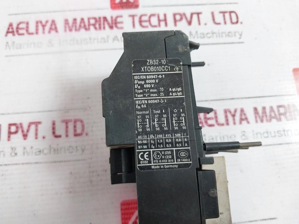 Eaton Zb32-10 Overload Relay Xtob010Cc1 6000V Iec/En 60947-4-1, B300 R300