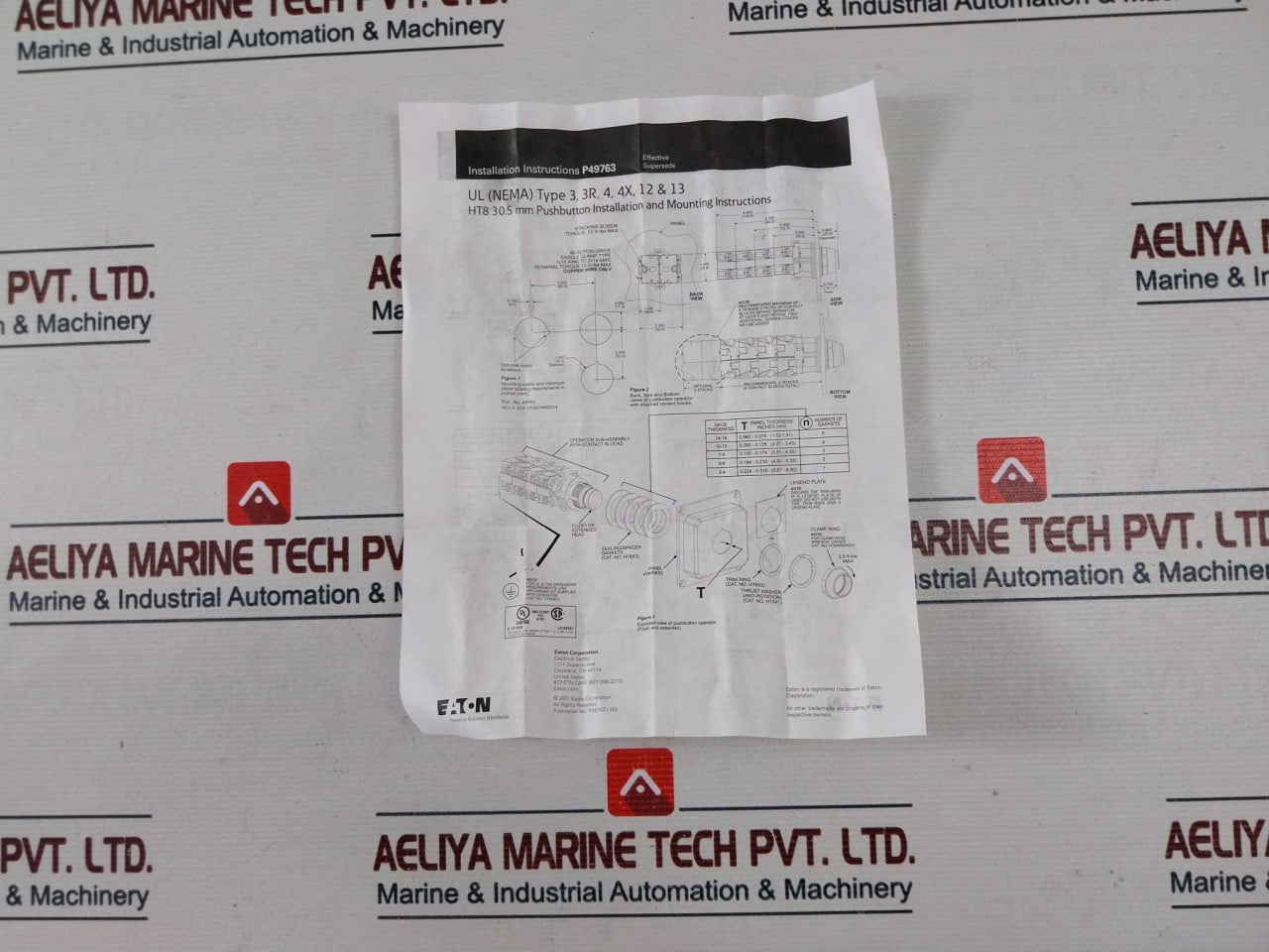 Eaton 1273C46H01 Push Button Light Grounding Kit