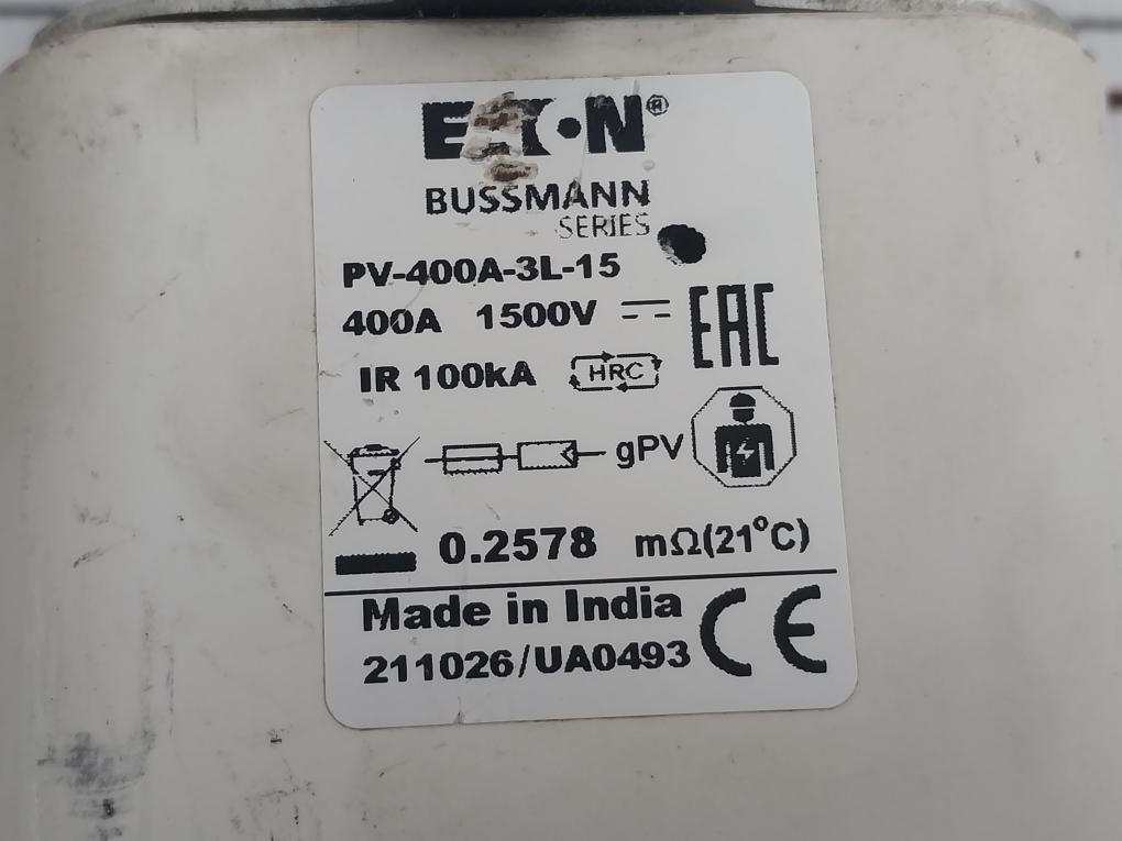 Eaton Bussmann Series Pv-400A-3L-15 Photovoltaic Fuse 1500V E335324