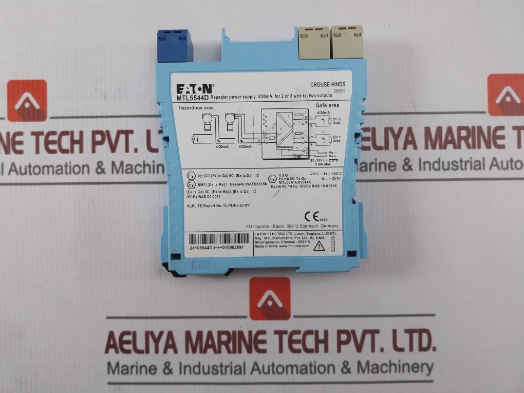 Eaton Mtl5544D Repeater Power Supply 4-20Ma 20-35V