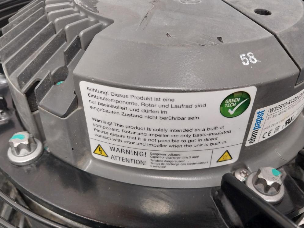Ebm-papst 3Ph 380-480Vac 50/60Hz Axial Flow Cooling Fan W3G910-ku25-03/F01