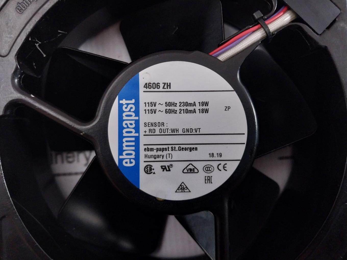 Ebm-papst 4606 Zh Axial Cooling Fan 115V 19W 50/60Hz
