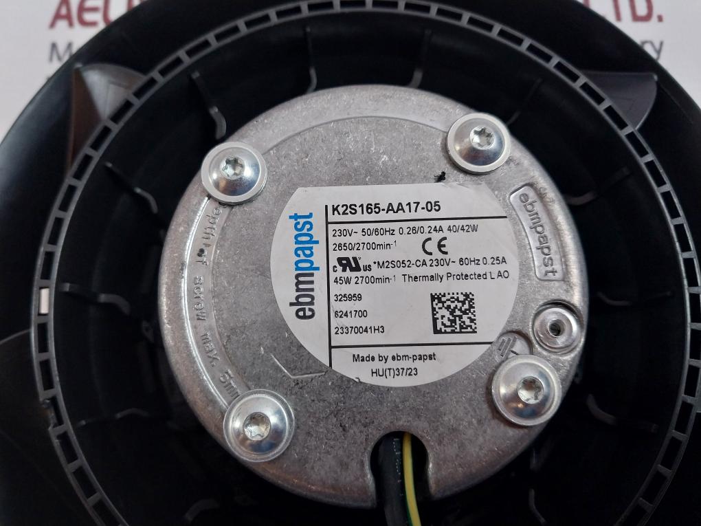 Ebm-papst K2S165-aa17-05 Centrifugal Fans 230V-50/60Hz 40/42W