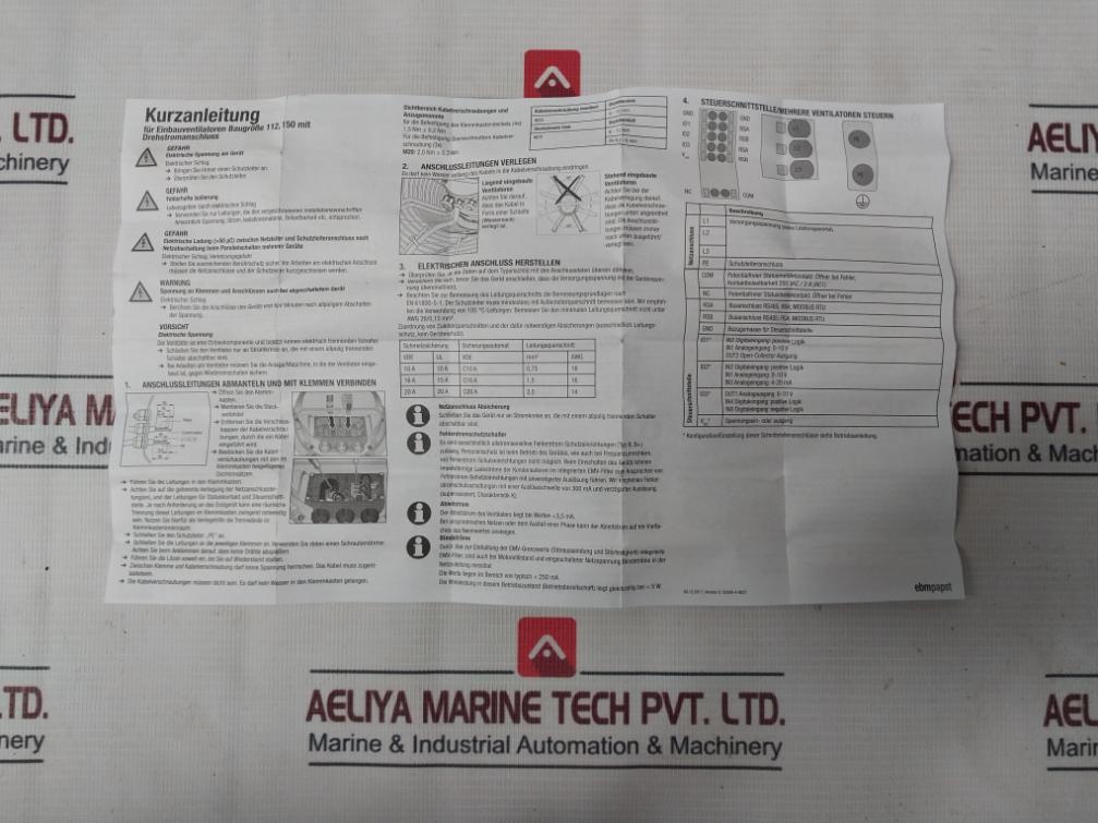 Ebm-papst Axial Fan With Fan Coil 380-480Vac 50/60Hz Part No. W3G910-ku25-03/F01