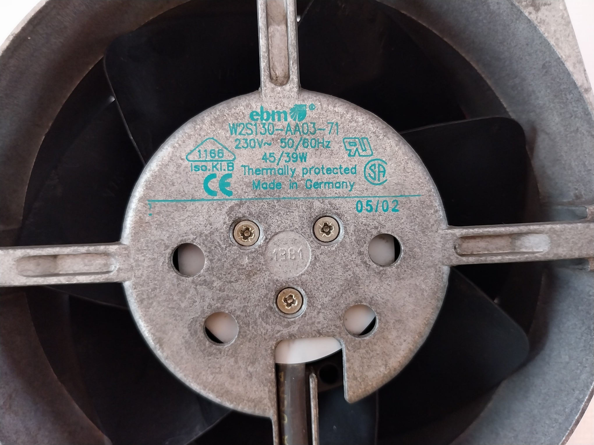 Ebm W2S130-aa03-71 Thermally Protected Cooling Fan 230V 50/60Hz