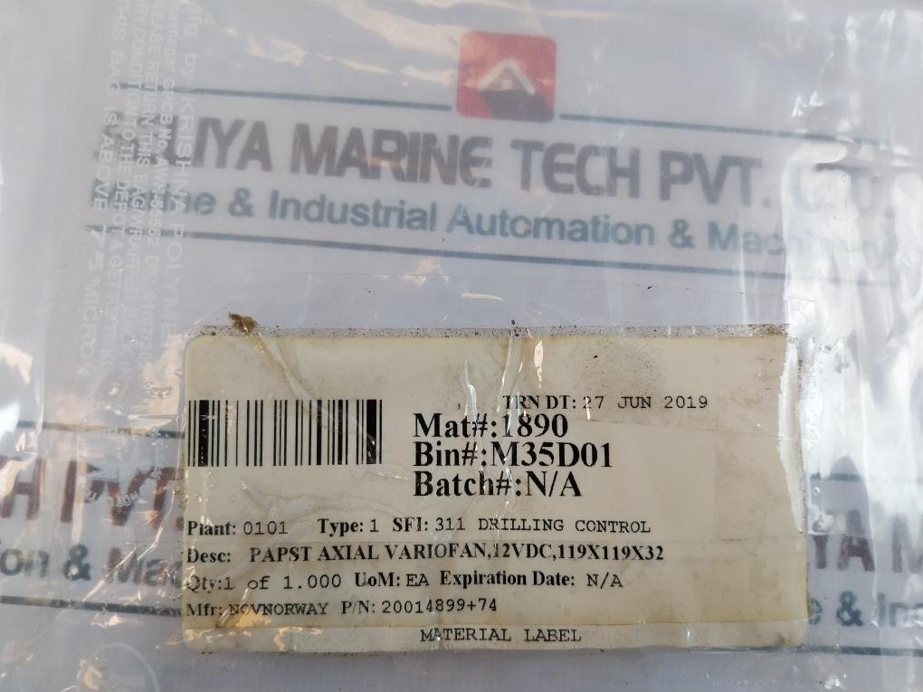 Ebmpapst 4312 MV Dc Axial Compact Fan 20014899+74 12Vdc