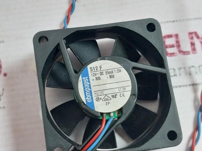 Ebmpapst 512 F Axial Fan 12V DC 85MA 1,0W HU (V) 07.08