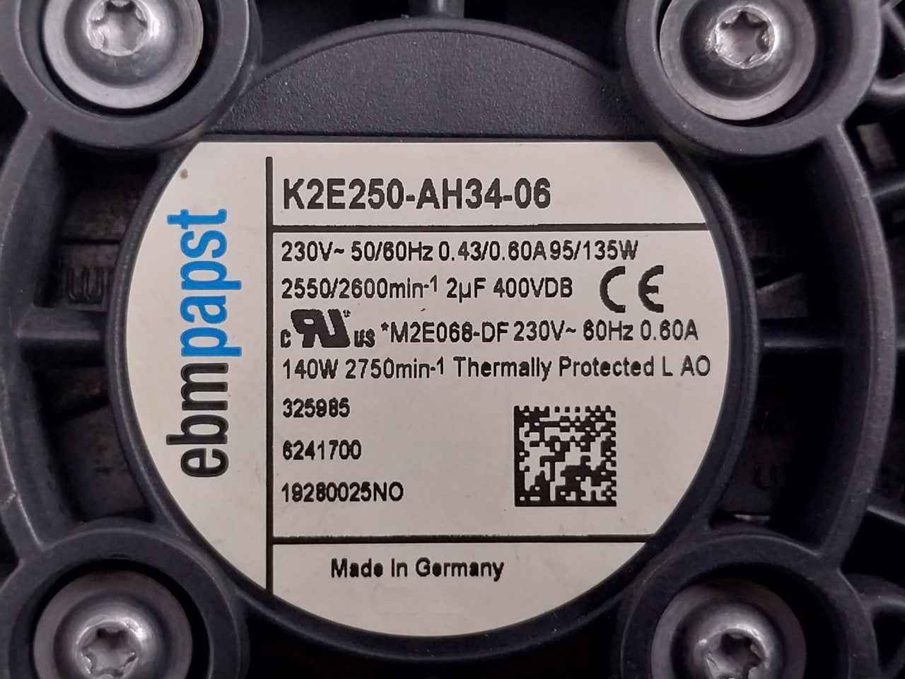 Ebmpapst K2E250-ah34-06 Axial Fan 230V 50/60Hz