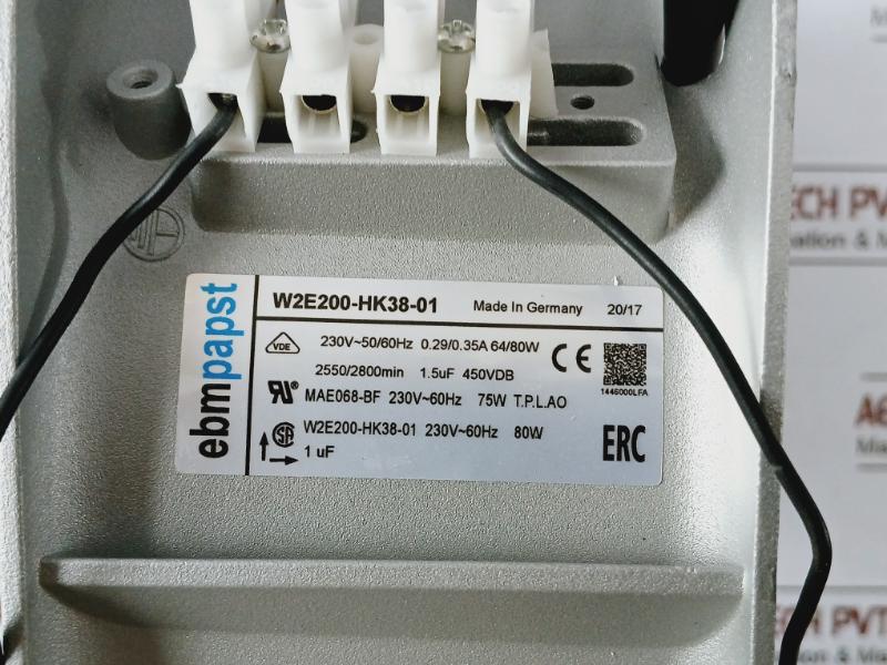 Ebmpapst W2e200-hk38-01 Cooling Fan, Mae068-bf 230v~60hz 75w