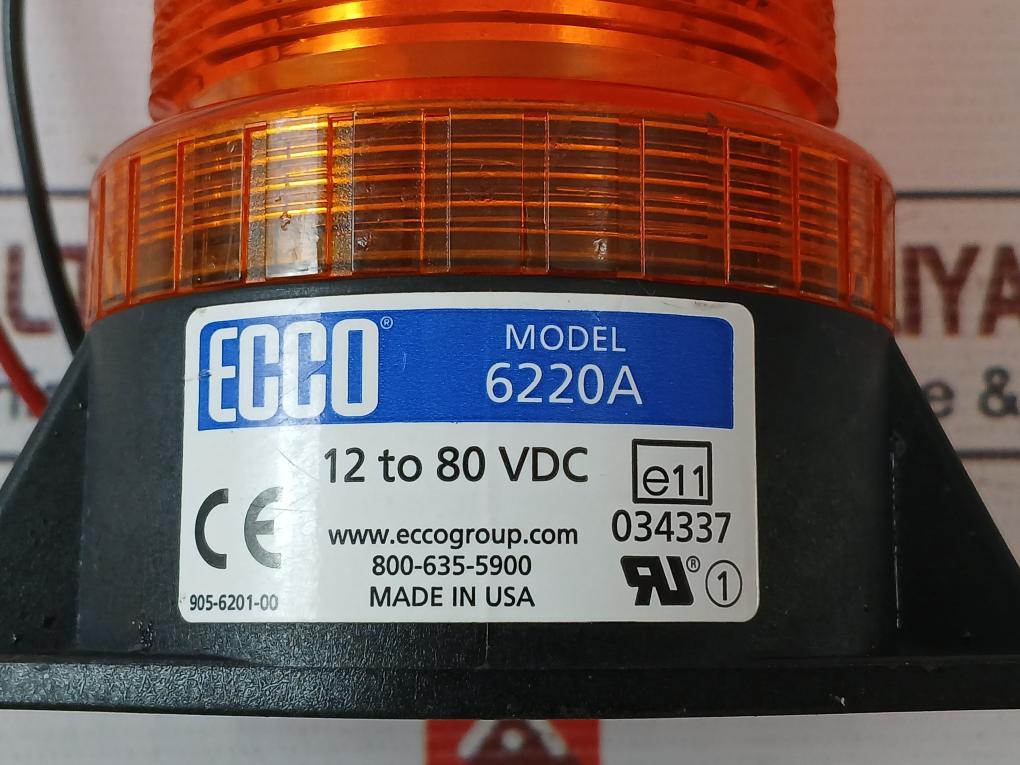 Ecco 6220A Strobe Light 12-80 Vdc 800-635-5900