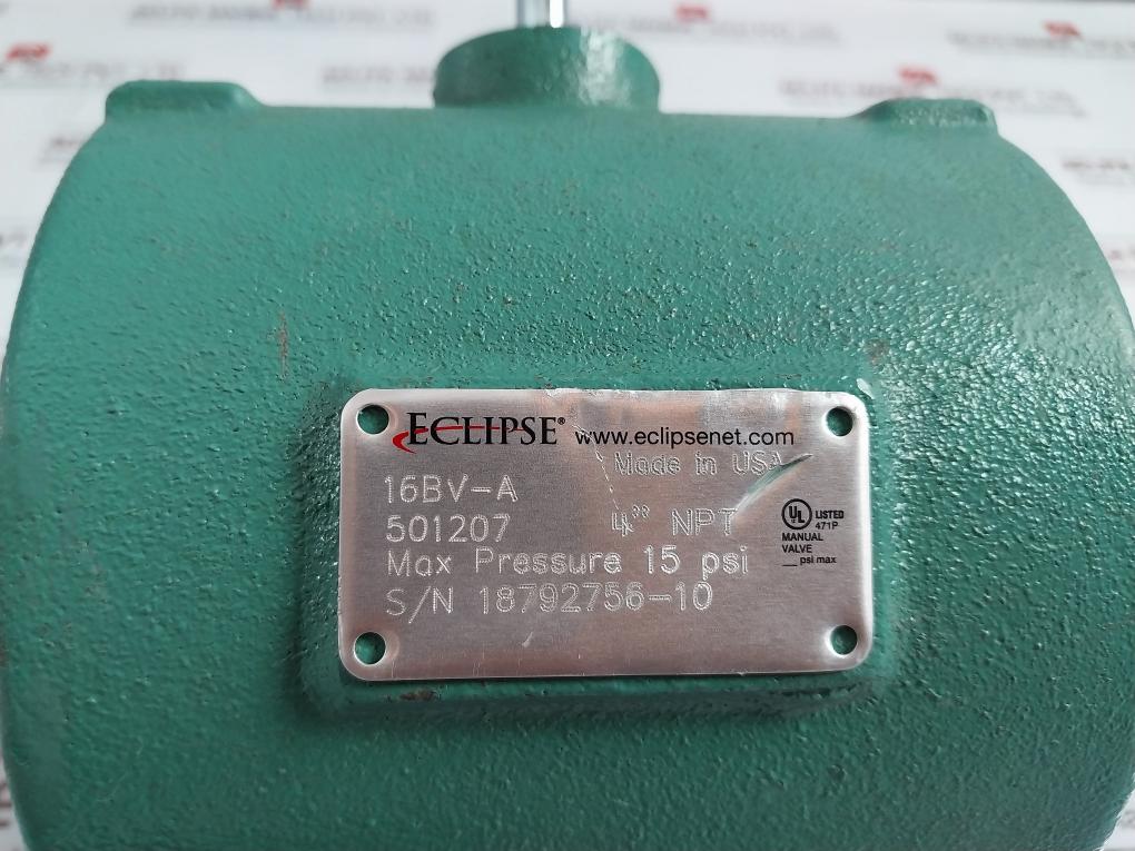 Eclipse 16Bv-a Iron Butterfly Valve 4In Npt 15 Psi 5035875793