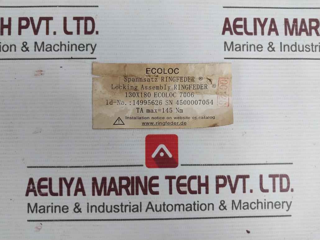 Ecoloc Ec-436 Locking Assembly Ringfeder 130X180 7006