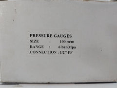Econosto 0-6 Bar Pressure Gauge 100 M/m