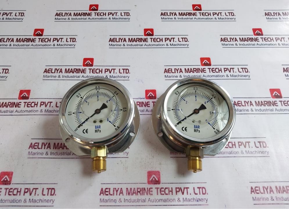Econosto 0-6 Bar Pressure Gauges, 100Mm 762.11.01.162, 1/2” Pf