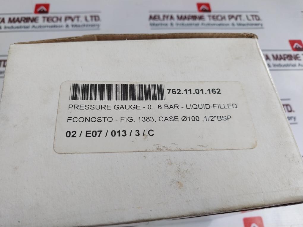 Econosto 0-6 Bar Pressure Gauges, 100Mm 762.11.01.162, 1/2” Pf