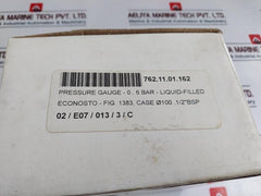 Econosto 0-6 Bar Pressure Gauges, 100Mm 762.11.01.162, 1/2” Pf