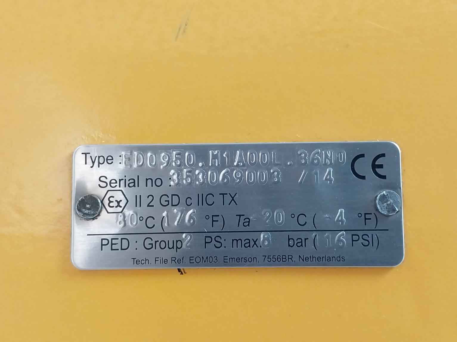 Econosto Ed0950.M1A00L.36Nd Pneumatic Actuator Max 8 Bar (116 Psi)
