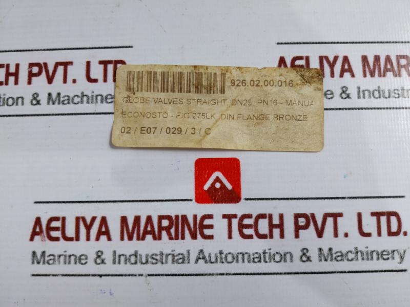 Econosto Fig.275 Globe Valve Dn 25 Pn 16 Rg 5