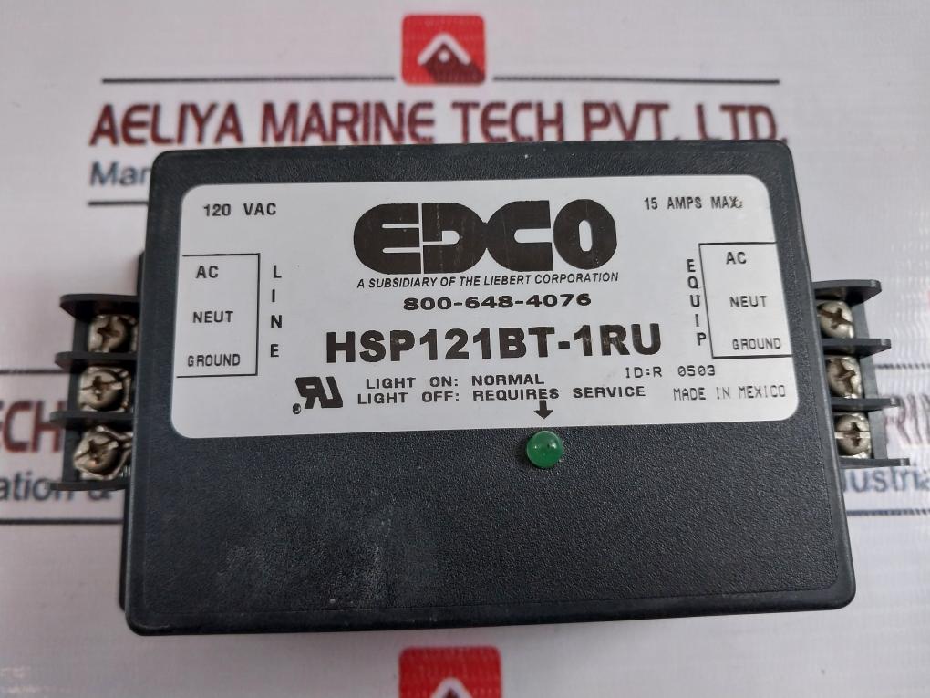 Edco Hsp121Bt-1Ru Power Line Protector 15A 120Vac