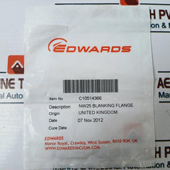 Edwards C10514366, Nw25 Blank Flange