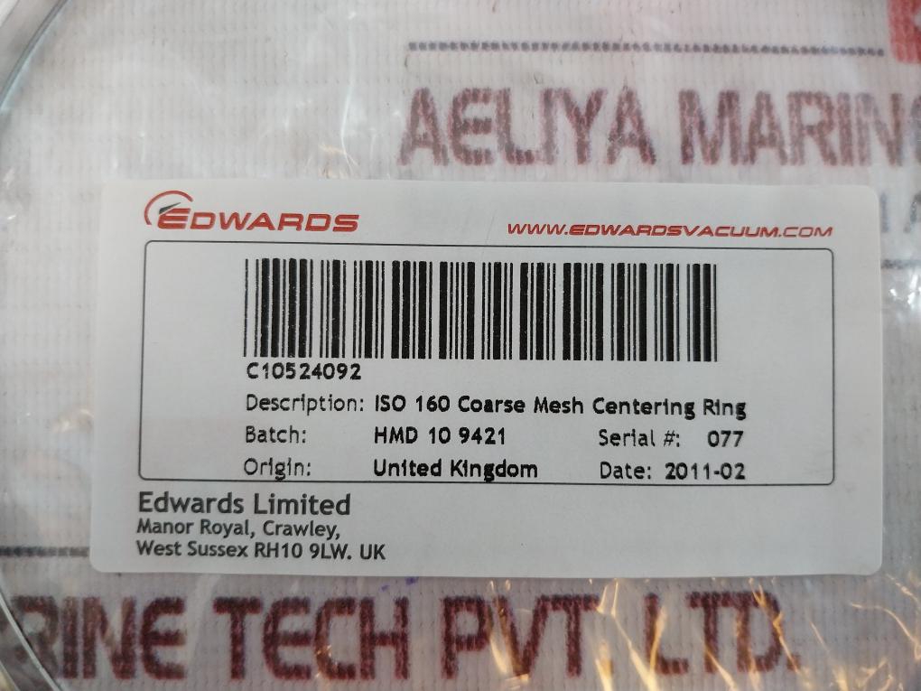 Edwards C10524092 Iso 160 Coarse Mesh Centering Ring C10524092