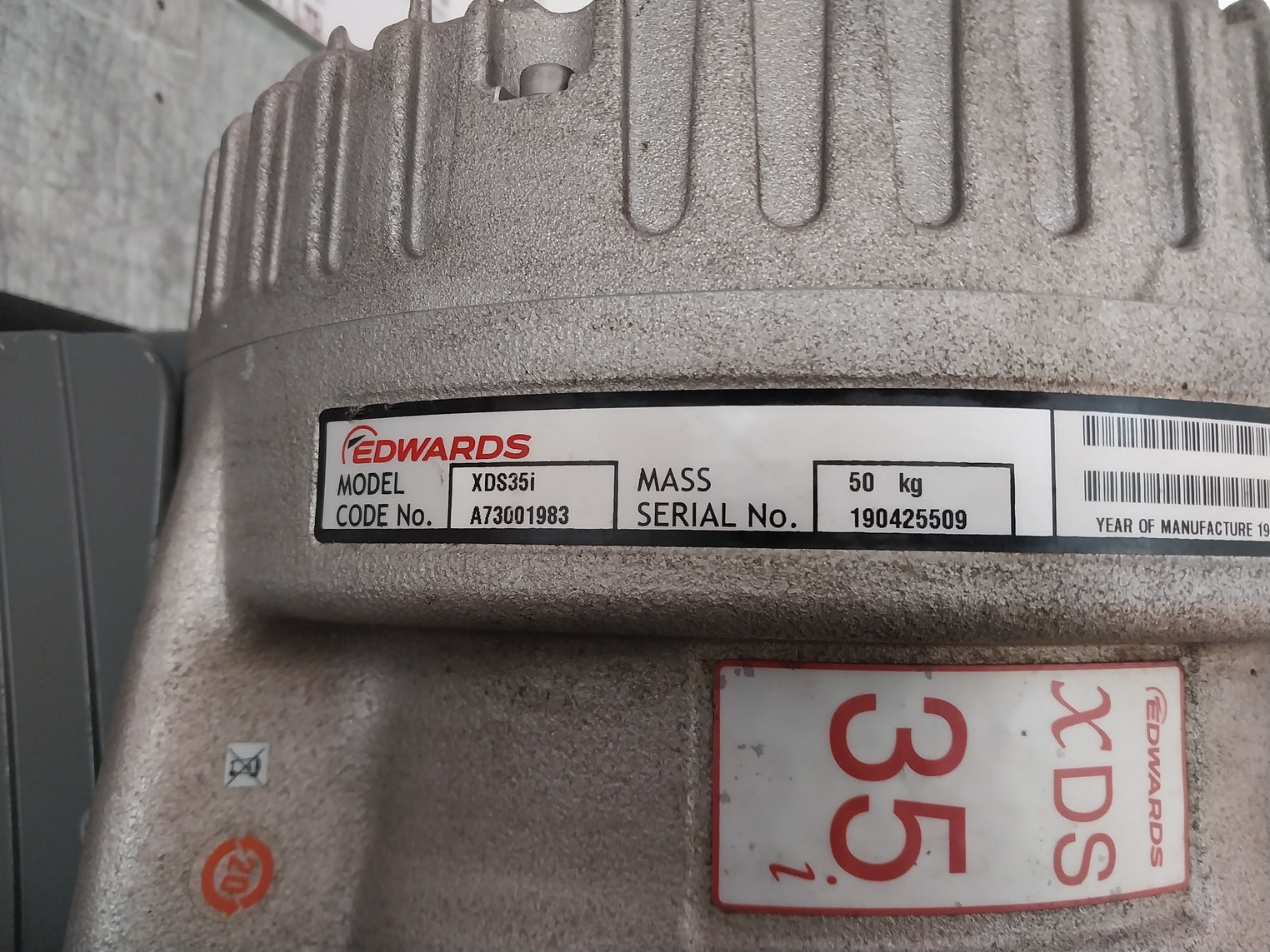 Edwards Xds35I Vacuum Pump Ac Motor A73001983 200-230V 6.6A 50/60Hz