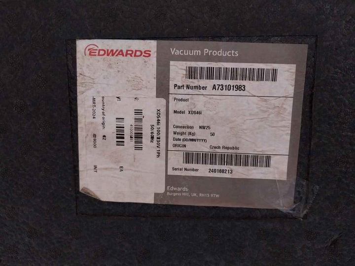 Edwards Xds46I 1-ph Dry Scroll Pump A73101983 100/130V 50/60Hz