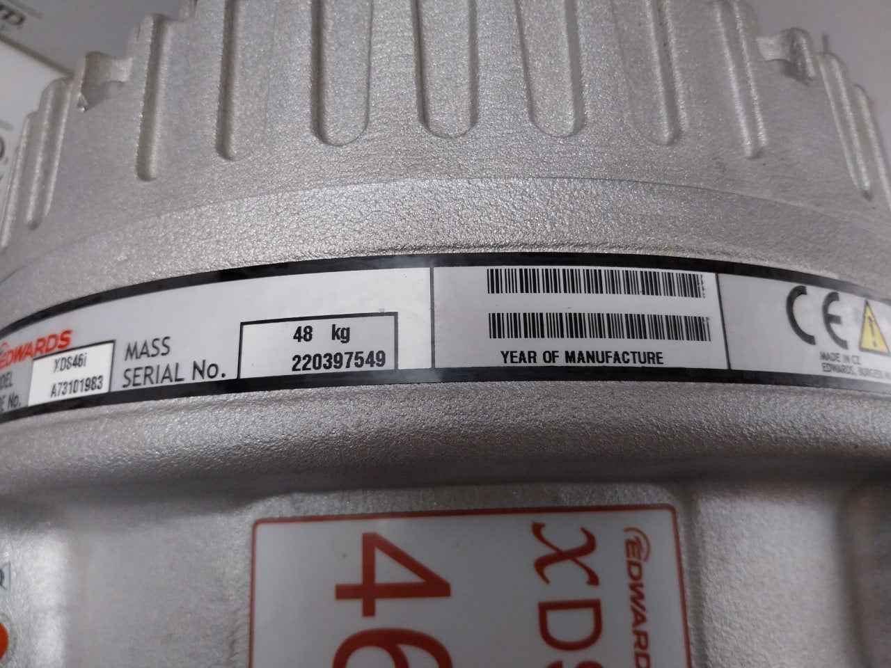 Edwards Xds46I 1-ph Dry Scroll Pump A73101983 100/130V 50/60Hz