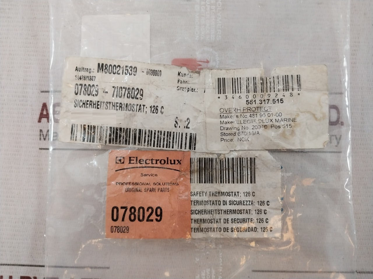 Ego 55.13522.270 Safety Thermostat 126°C-6K