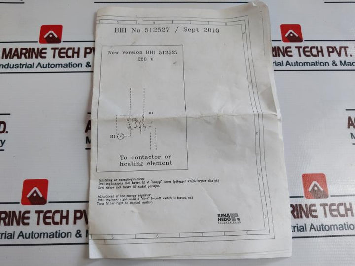 Ego Beha Hedo 512527 Rotary Switch 220V