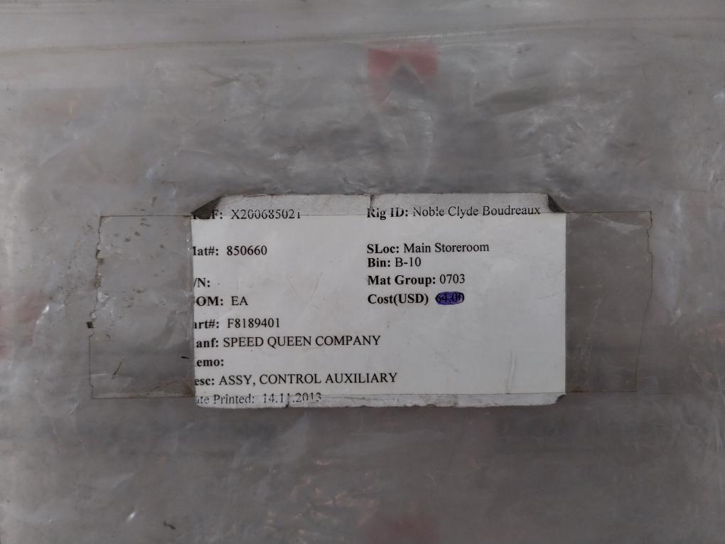 Ego F8189401 Auxiliary Control Assembly 7718000700