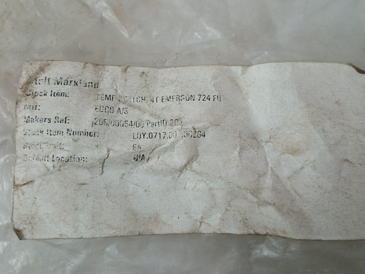 Ego 2 5540312 201 Temperature Control Switch 4T 724 Fu 209/00054/00