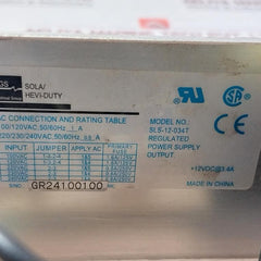 Egs Sls-12-034T Regulated Power Supply 100/120Vac 50/60Hz 1A