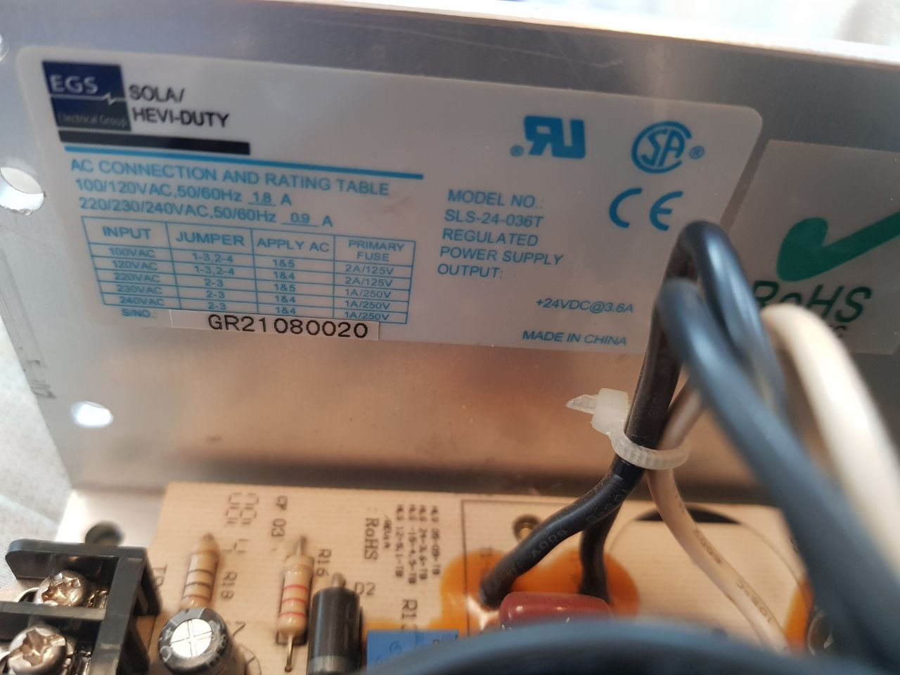 EGS SLS-24-036T Regulated Power Supply TSLS-24-036T GRE-B83