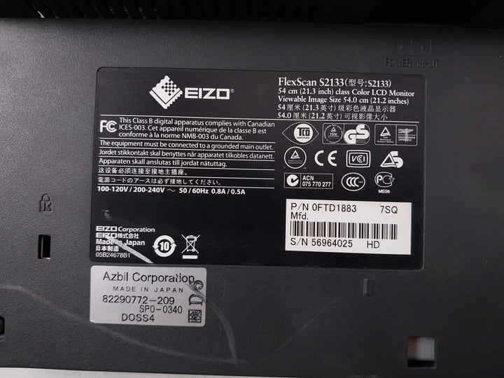 Eizo S2133 Ips Lcd Monitor Flexscan 54Cm 0Ftd1883 7Sq Sp0-0340