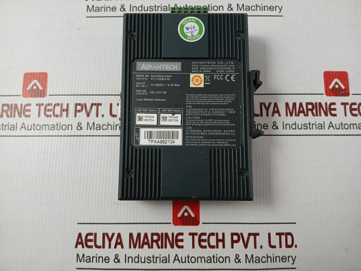 Eki-1221-be 1-port Modbus Gateway 12-48Vdc-0.7A Max Advantech