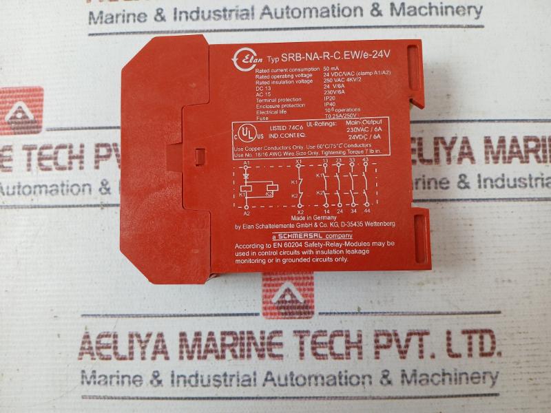 Elan Srb-na-r-c.Ew/E-24V Safety Relay 50Ma 24 Vdc/Vac (Clamp A1/A2)