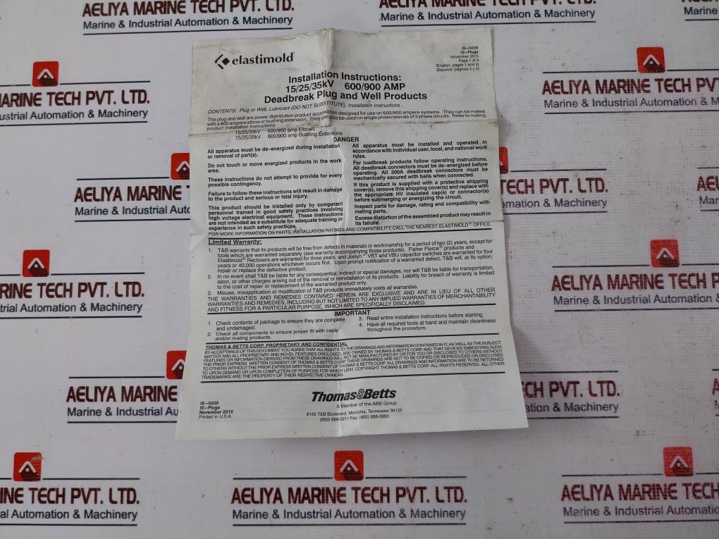 Elastimold K655LRH0300 Elbow Assy Set