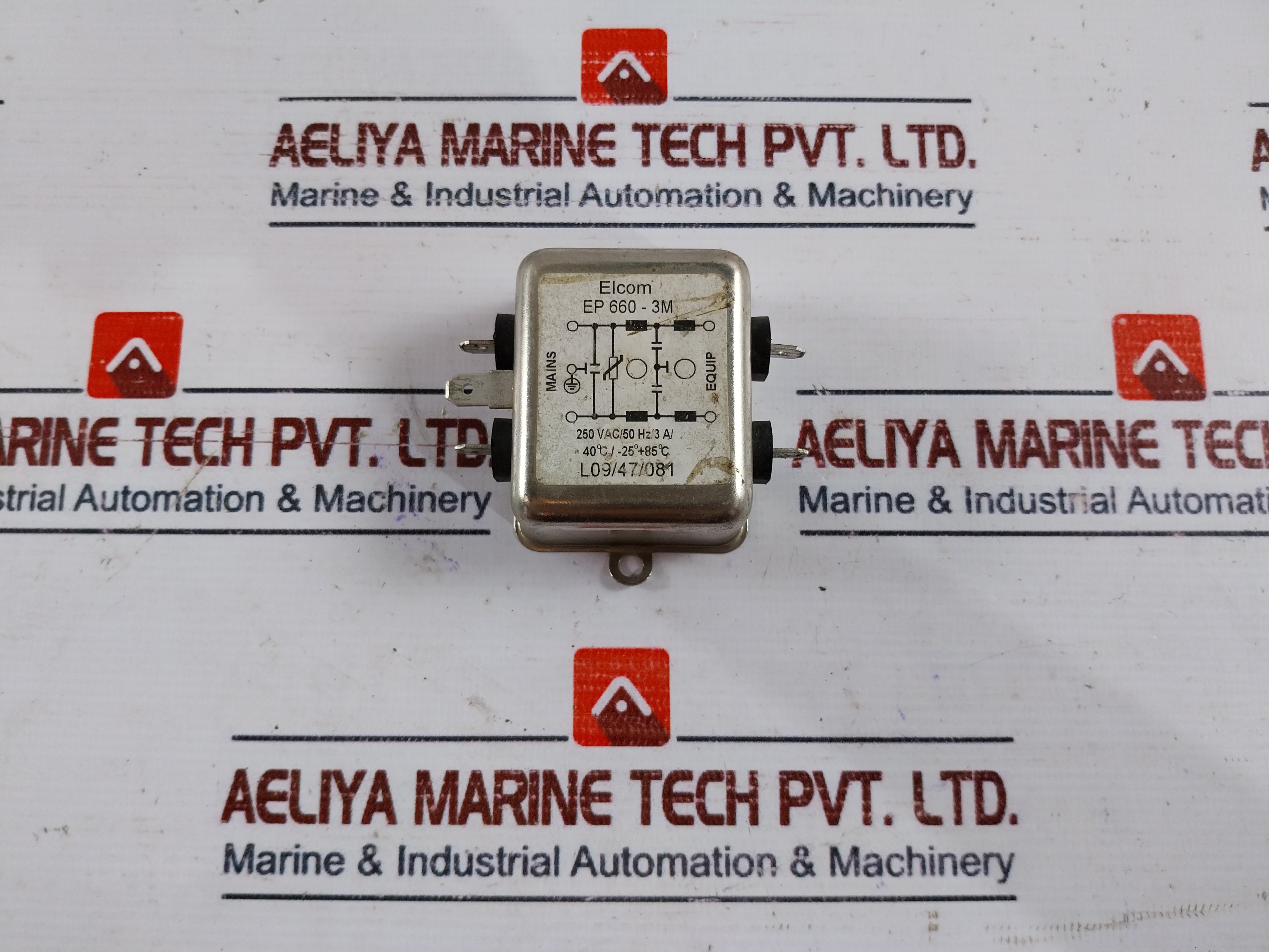 Elcom EP 660-3M EMI Filter 250 VAC/50 Hz/3A